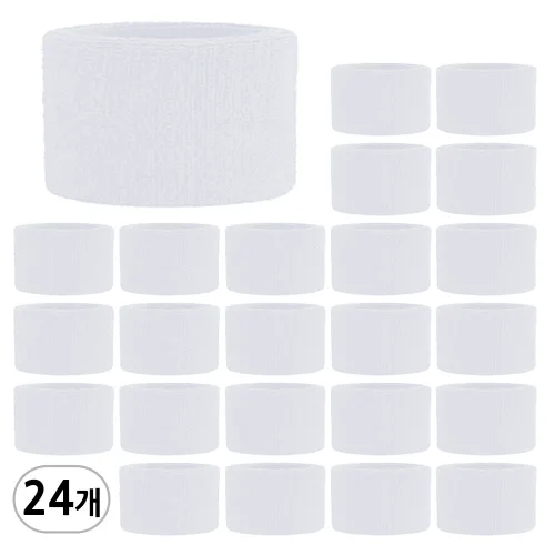 숏 손목밴드, 24개, 화이트