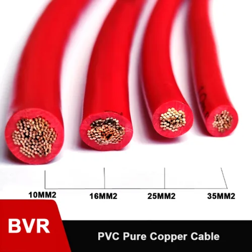 BVR 구리 PVC 솔리드 멀티 코어 와이어 10 16 25 35mm 빨간색 검정색 순수 전기 케이블 220V 전원 내화 전선