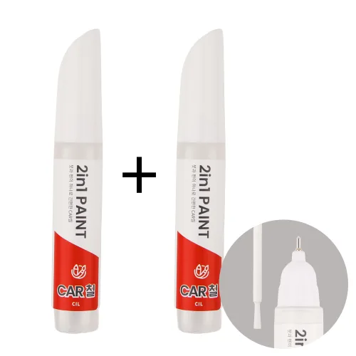 1+1 CAR칠 자동차 카페인트 2in1 붓펜 현대자동차, 현대 6M플래티튬실버17+투명마감재, 1세트