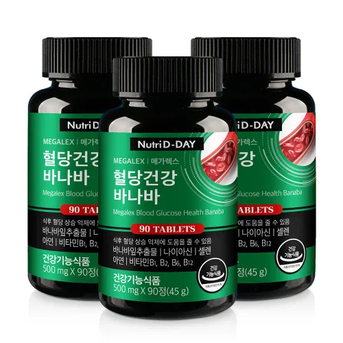 뉴트리디데이 메가렉스 혈당건강 바나바, 90정, 3개