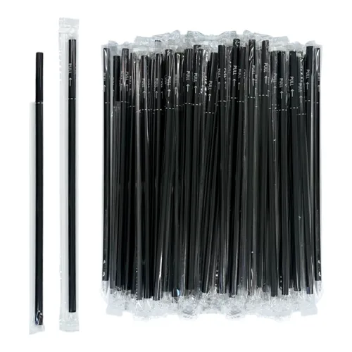 원바이 이지컷 빨대 7.0 mm x 250 mm 개별포장 5000개 (검정), 10개, 500개입