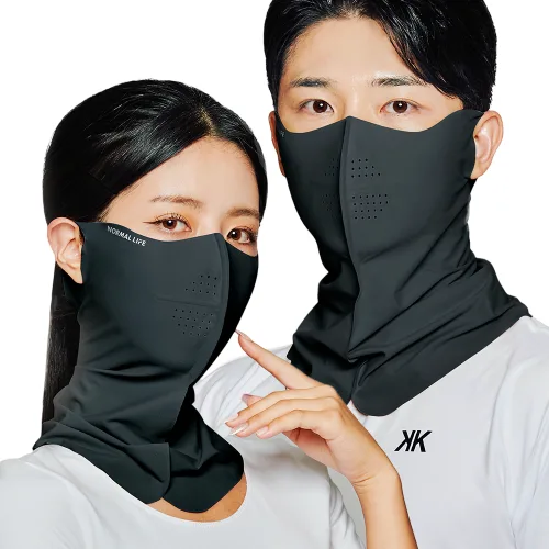 노멀라이프 자외선 차단 스포츠 쿨링 골프 마스크, 프리미엄 블랙, M, 2개