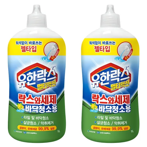 유한락스 락스와세제 바닥청소용, 1L, 2개