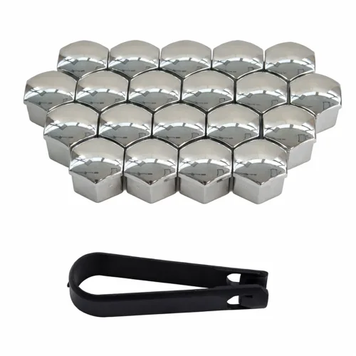 차량 휠 너트 보호 가드 19mm 휠캡 휠커버, 실버, 1세트