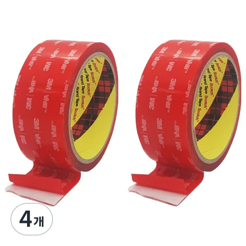 브이에이치비 쓰리엠 초강력 아크릴폼 투명 양면테이프 40mm x 1.5m, 4개