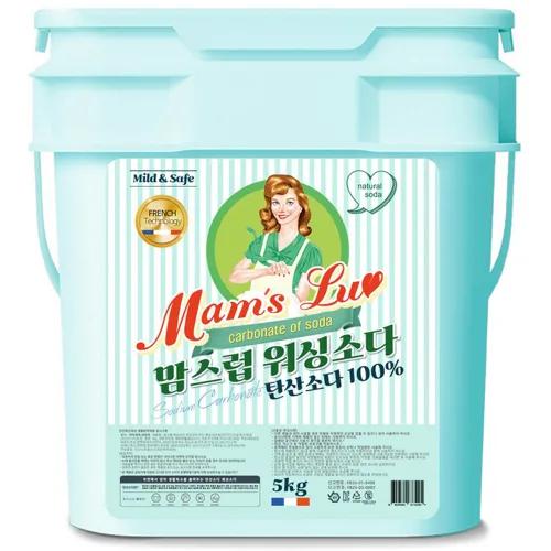 맘스럽 워싱소다 버킷 5kg 탄산소다 100% 프리미엄 세탁세제 1등급품질 초강력 세탁보조제 100% 탈취인증 찌든때 박살 전문세탁소용, 1개