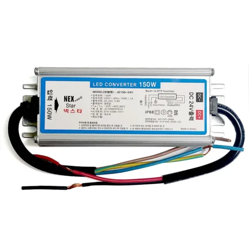 SMPS DC24V 150W JD 전원공급장치 LED용 방수 조명기구용 컨버터 파워써플라이 24V150W, 1개