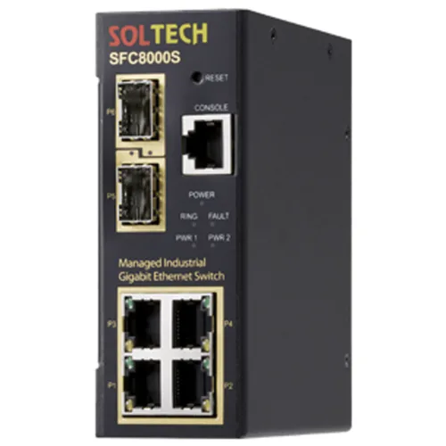 솔텍 SFC8000S S-RING 산업용 스위칭허브 기가4포트 2SFP