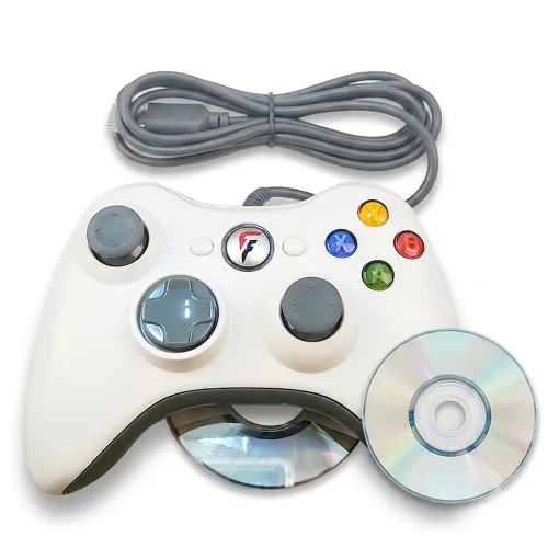 PC 플레이 패드 게임패드 컨트롤러 PC PLAYPAD 유선 호환 온라인, 1개, 화이트