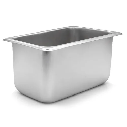 304 NSF식품 승인 사각 견고한 업소용 냉장고 반찬 스텐 밧드 바트, 6개, 1/4 (265x165mm) × 높이 15cm 몸체만