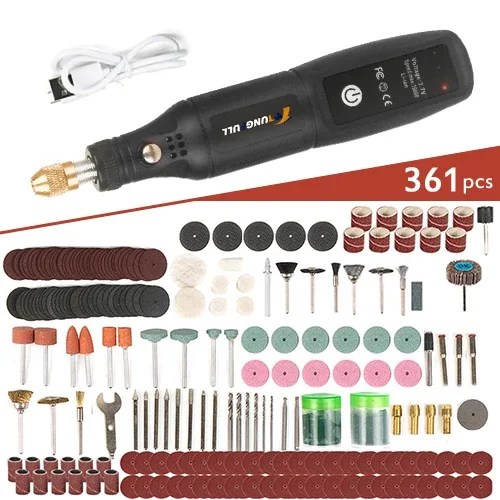 7V 미니 전기 전원 보석 소형 USB 도구 조각을위한 목공 네일 드릴 로타리 무선 조각