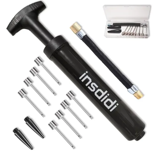 insdidi 12점 세트 볼 펌프 공기 넣어 볼용 핸드 펌프 수영 팽창식 펌프 스포츠