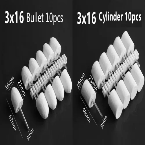 3mm 생크 세트 울 펠트 폴리싱 밥 몰드 미러 폴리싱용 마운트 포인트 Dremel 로타리 도구