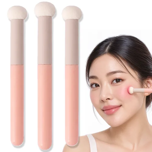 플로우샵 멀티 블렌딩 봉퍼프 블러셔 포인트 메이크업 브러쉬, 3개, 베이비핑크