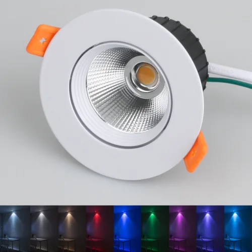 LED 디밍 COB 3인치 10W 다운라이트 플리커프리 조광기 밝기조절, 1개, 화이트바디 녹색(GREEN)