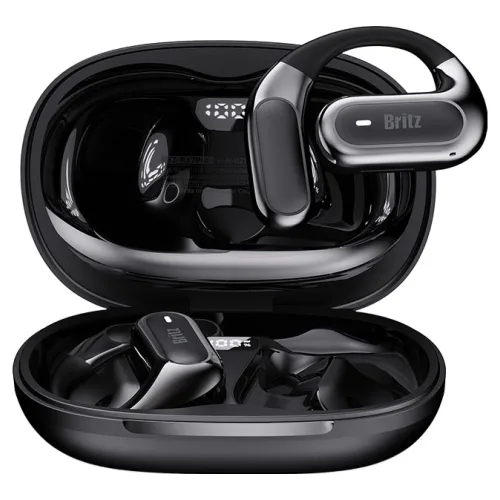 브리츠 무선 블루투스 이어폰 오픈형 V6.0 ENC 노이즈캔슬링 귀걸이형 HIFI 고음질 듀얼유닛 방수 LCD 표시 C타입 멀티 페어링, 블랙, BZ-RX7Pro