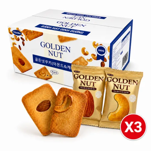 베트남 골든넛 견과류 쿠키 380g 대용량 개별포장 사무실 간식, 3개, 380g