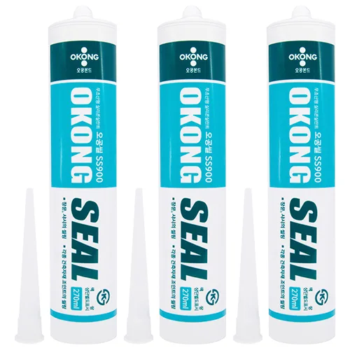 오공 씰 SS900 실리콘 실란트 무초산형 투명 270ml, 3개
