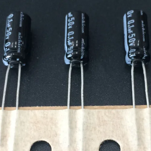 10개 0.1 uf 마이크로 패럿 50V 니치콘 VZ 5x11mm 50V0.1uF 넓은 온도 범위 알루미늄 전해 콘덴서