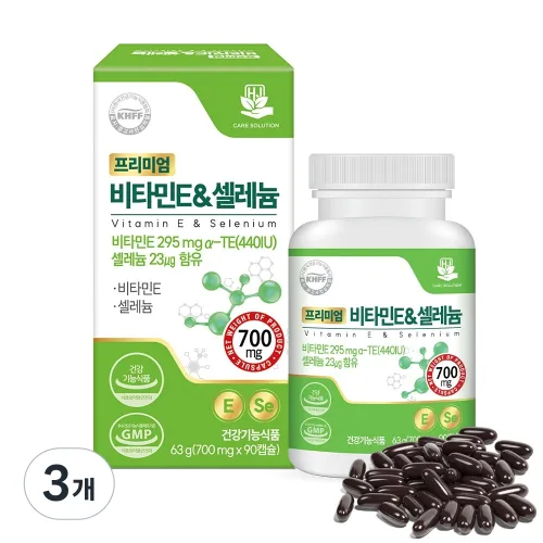 프리미엄 비타민E 셀레늄 항산화 셀레늄영양제 면역기능 토코페롤, 90정, 3개