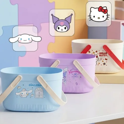 산리오 목욕 바구니 시리즈 헬로키티 시나모롤 쿠로미 다용도 소품수납 대용량 욕실바구니 목욕가방