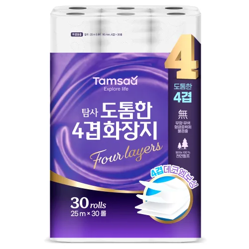 탐사 도톰한 천연펄프 4겹 화장지