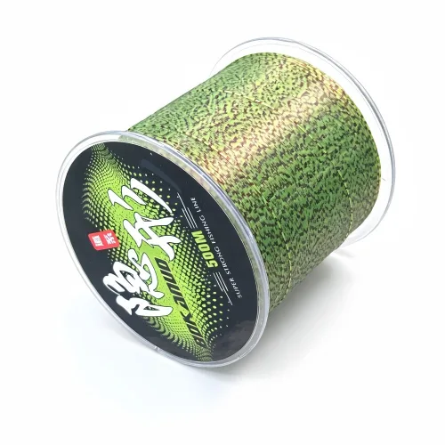 낚시 반점 나일론 줄 500m 탄소코팅 초강력 인장력 은밀 위장 라인, 1개, green