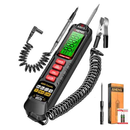 ANENG A3015 스마트 펜타입 멀티미터, NCV 비접촉 전압 감지, 4000카운트, AC/DC 전압 저항 측정, 전기 점검용 디지털 테스터기, 1개