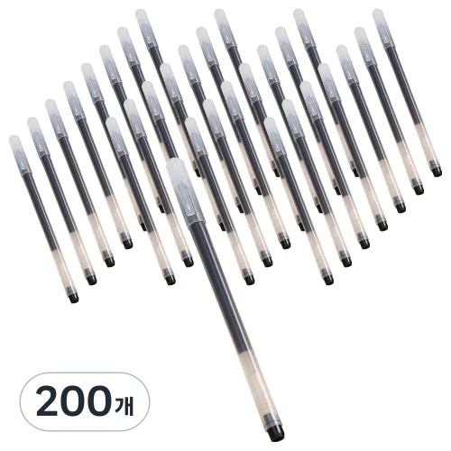 미도리 초대용량 갓성비 0.5mm 중성펜 MDR003, 블랙, 200개
