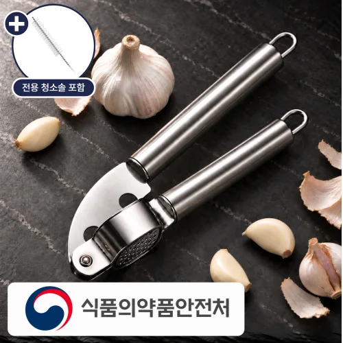 모엔딕 스테인리스 마늘 다지기 식약처 인증 간편 세척 연마제 Free, 스테인리스 실버, 1개