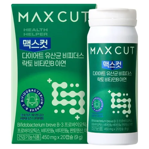 헬스헬퍼 맥스컷 다이어트 유산균 51억 CFU 비피더스 락토 비타민B 아연 9g, 1개, 20캡슐