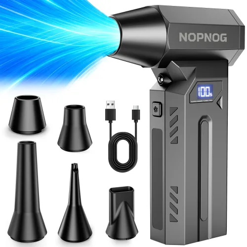 Z7 4단계 터보 제트 블로워 무선 에어건 초고속 140000RPM LED 조명 & 배터리 잔량 표시 휴대용 포켓 사이즈 캠핑/자동차 세차/청소용, 흑색, Z7
