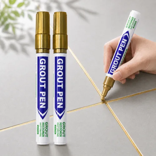 타일 줄눈 마카펜으로 간편한 욕실 줄눈 셀프 시공 화장실 타일 보수펜, 골드, 2개