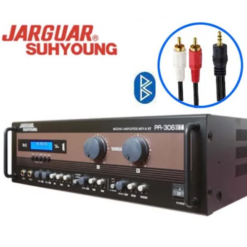 JARGUAR 국산 앰프 PA-306BT AUX 2채널 320W 블루투스 USB 사용이 편한 엠프, 블랙, PA-306BT