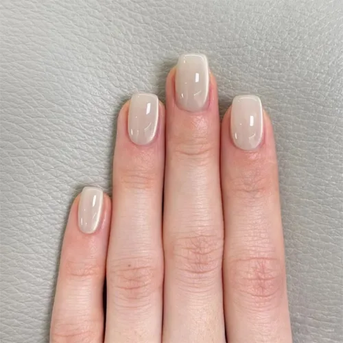 여성과 소녀를 위한 우아한 스타일의 화이트 캣아이 숏 스퀘어 프레스온 네일 10개입 세트 (글리터 효과 포함)