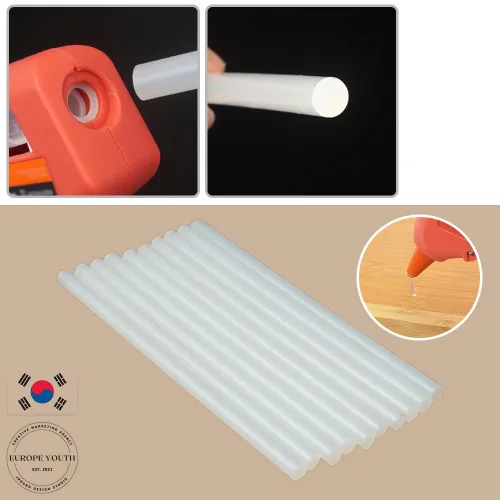 접착력좋은 국산 글루건심 핫멜트 스틱 접착제 10개 7mm 투명 막대본드