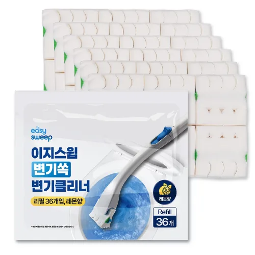 이지스윕 변기쏙 변기클리너 리필 36개입 레몬향, 1세트, 화이트