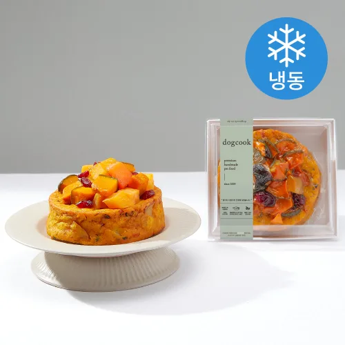 도그쿡 강아지 미니 케이크 냉동 간식, 애플, 350g, 1개