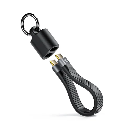 오리코 C타입 40Gbps 8K60Hz PD240W 키링 충전 데이터 케이블 UC40, 블랙, 2개, 13cm