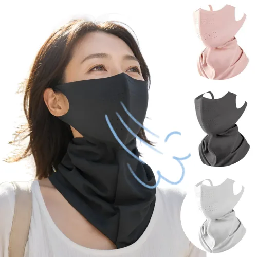 kc인증 여름안면마스크 자외선 차단 목가리개 여성용 시원한 라이딩 골프 등산 낚시, 다크그레이, 1개