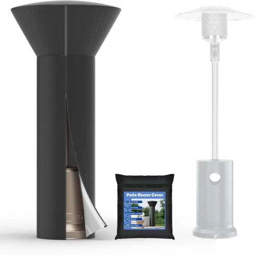 스탠딩 히터용 견고한 Wintcomfort 야외 파티오 히터 커버 보관용 가방 및 지퍼 포함 사계절 보호 방수 햇빛 반사 저항 높이 87인치 x 돔 33인치 받침대 19인치