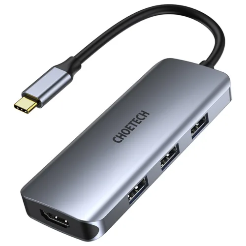 초텍 7in1 USB C타입 맥북 아이패드 멀티포트 멀티허브 HDMI 4K 미러링, HUB-M19-GY, 1개