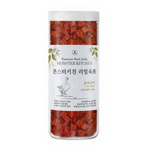 몬스터키친 리얼 육포 져키 강아지육포, 2개, 1kg, 오리