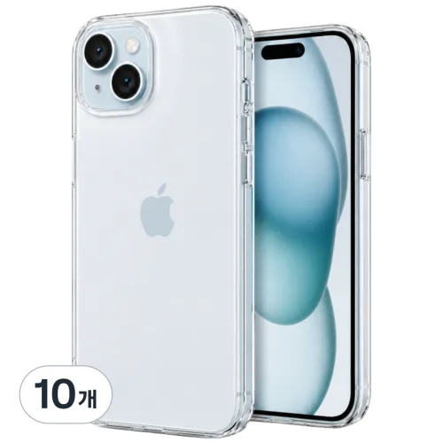 아이폰 15 투명 케이스 베이직 TPU 슬림 케이스, 아이폰 15 PLUS, 10개
