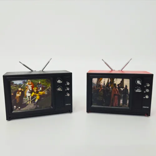 레트로 안테나 브라운관 TV 미니어처 2컬러 카페 홈인테리어 납골당꾸미기 옛날테레비