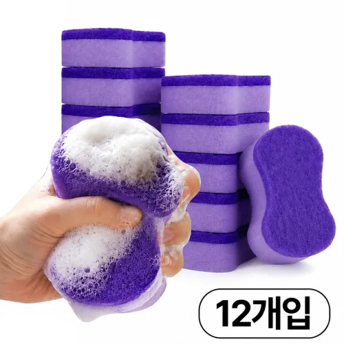 스크래치 제로 양면 스펀지 수세미, 1세트, 12개