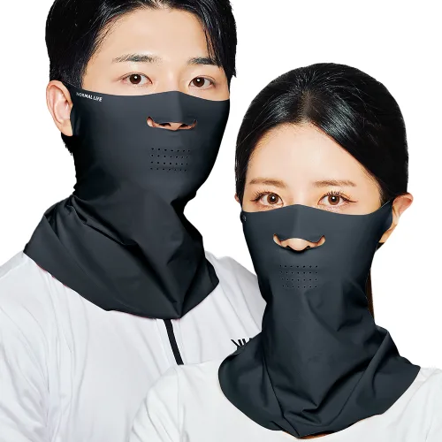 노멀라이프 자외선 차단 스포츠 쿨링 골프 마스크 2개, S/M, 베이직 블랙 2개