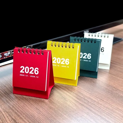 연휴표시 2026년 책상 미니달력 데스크캘린더 2025년 12월 포함, 1세트, 4색