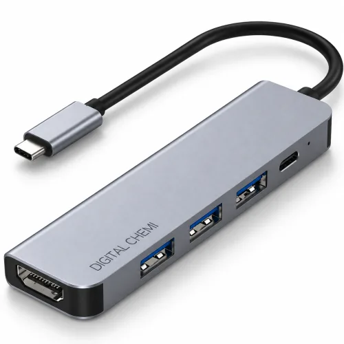 디지털케미 5포트 C타입 맥북 삼성 덱스 미러링 멀티포트 USB 허브 DCH-H301