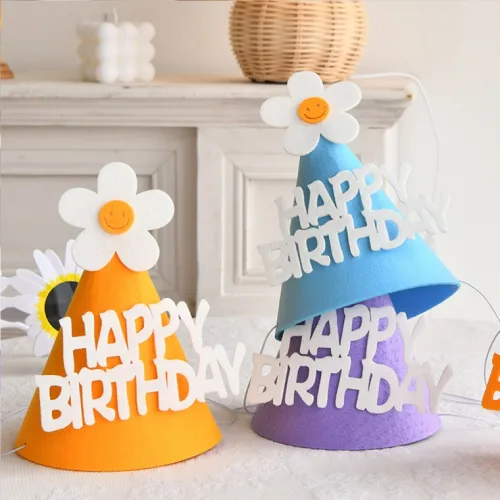 [행복사이소]펠트 생일꼬깔모자 해피버스데이 촬영 아이들 장난감 이벤트 파티 장식 어린이집 생일 돌잔치